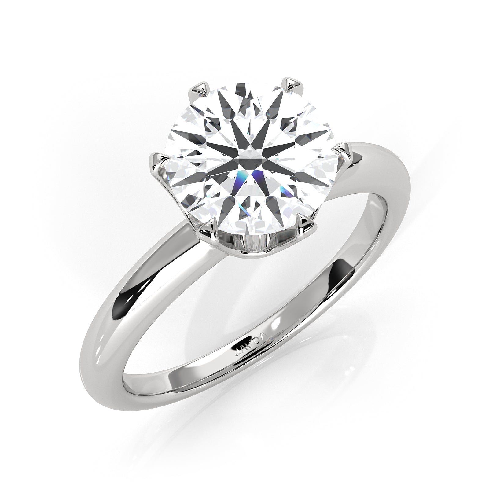 4g Lab Grown Round Diamond Engagement Solitaire 6 Prong Ring Setting IGI Certified 1.00 Ctw.